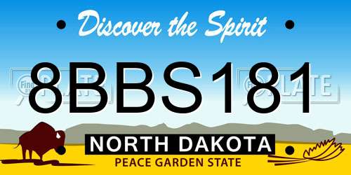 8BBS181 North Dakota License Plate