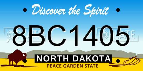 8BC1405 North Dakota License Plate