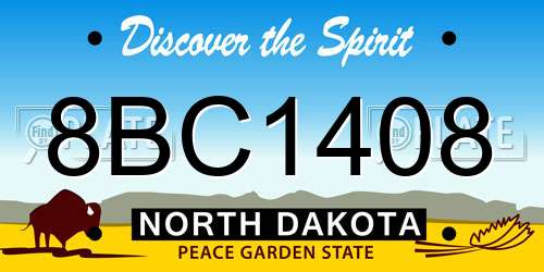 8BC1408 North Dakota License Plate