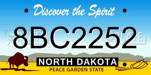 8BC2252 North Dakota License Plate