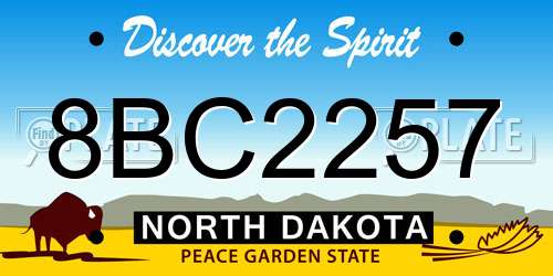 8BC2257 North Dakota License Plate