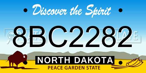8BC2282 North Dakota License Plate