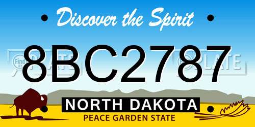 8BC2787 North Dakota License Plate
