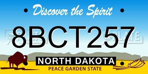 8BCT257 North Dakota License Plate