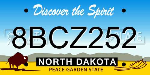 8BCZ252 North Dakota License Plate