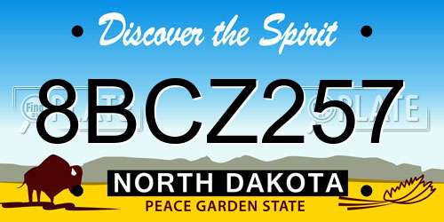 8BCZ257 North Dakota License Plate