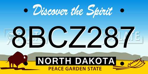8BCZ287 North Dakota License Plate