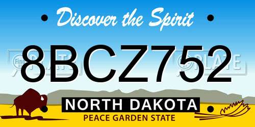 8BCZ752 North Dakota License Plate