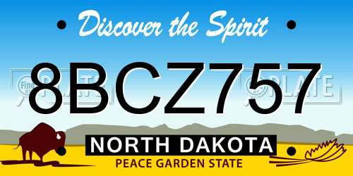 8BCZ757 North Dakota License Plate