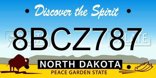 8BCZ787 North Dakota License Plate