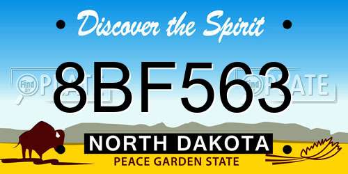 8BF563 North Dakota License Plate
