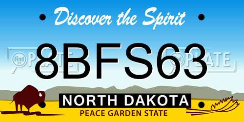 8BFS63 North Dakota License Plate