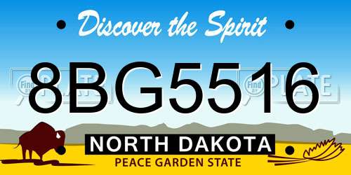 8BG5516 North Dakota License Plate