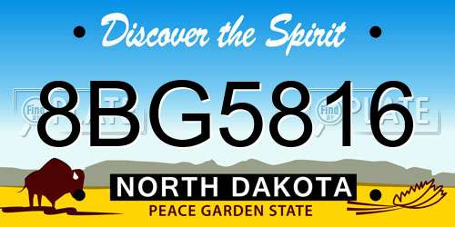 8BG5816 North Dakota License Plate