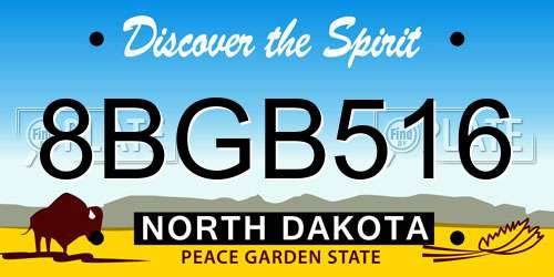 8BGB516 North Dakota License Plate