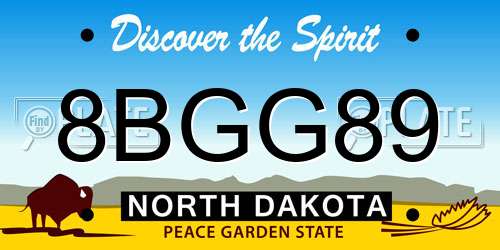 8BGG89 North Dakota License Plate