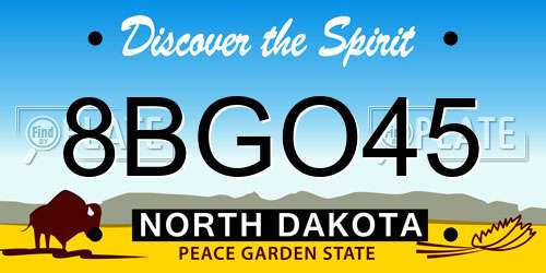 8BGO45 North Dakota License Plate