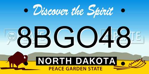 8BGO48 North Dakota License Plate