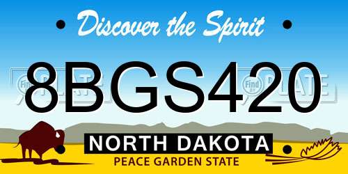 8BGS420 North Dakota License Plate