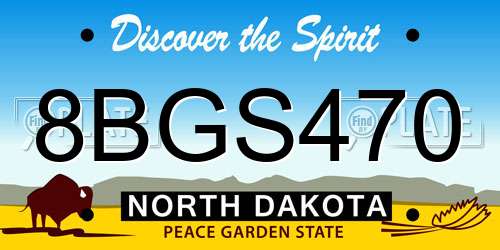 8BGS470 North Dakota License Plate