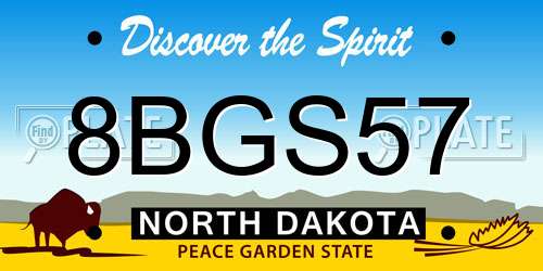 8BGS57 North Dakota License Plate