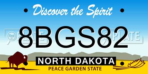 8BGS82 North Dakota License Plate