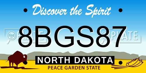 8BGS87 North Dakota License Plate