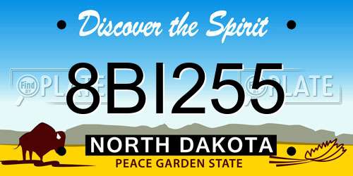 8BI255 North Dakota License Plate