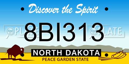 8BI313 North Dakota License Plate