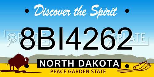 8BI4262 North Dakota License Plate