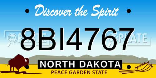 8BI4767 North Dakota License Plate