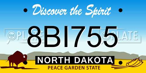 8BI755 North Dakota License Plate