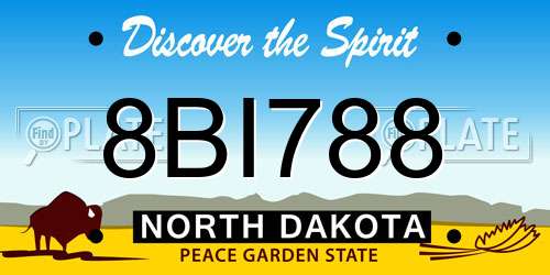 8BI788 North Dakota License Plate