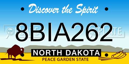8BIA262 North Dakota License Plate