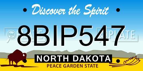 8BIP547 North Dakota License Plate