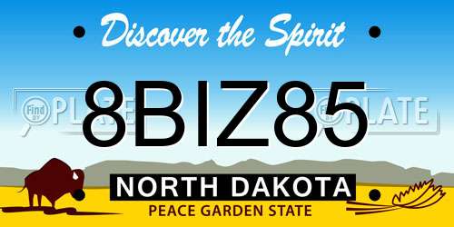 8BIZ85 North Dakota License Plate