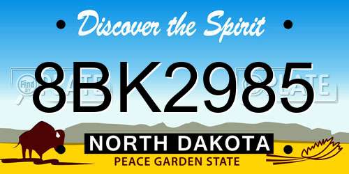 8BK2985 North Dakota License Plate