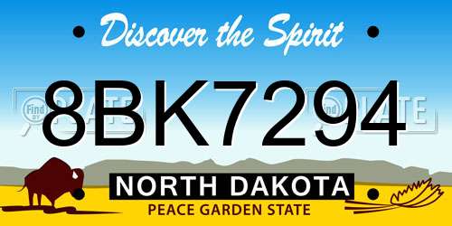 8BK7294 North Dakota License Plate