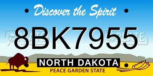 8BK7955 North Dakota License Plate