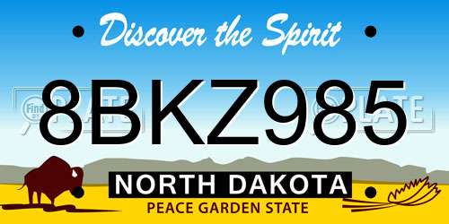 8BKZ985 North Dakota License Plate