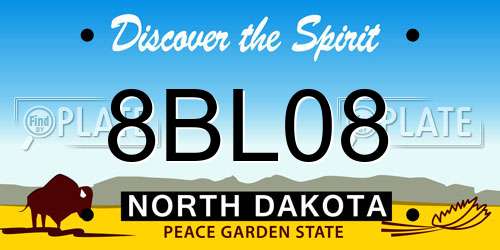 8BL08 North Dakota License Plate