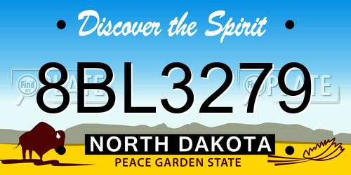 8BL3279 North Dakota License Plate