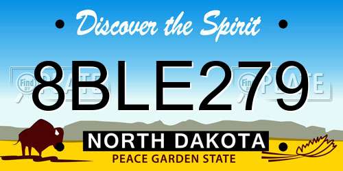 8BLE279 North Dakota License Plate