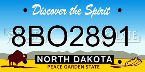 8BO2891 North Dakota License Plate