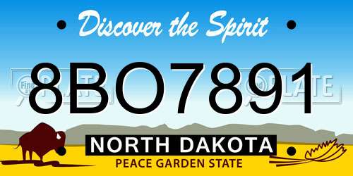 8BO7891 North Dakota License Plate