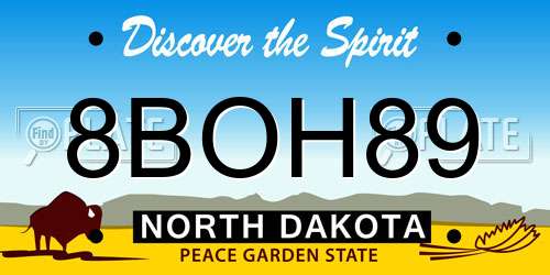 8BOH89 North Dakota License Plate