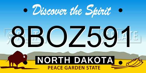 8BOZ591 North Dakota License Plate