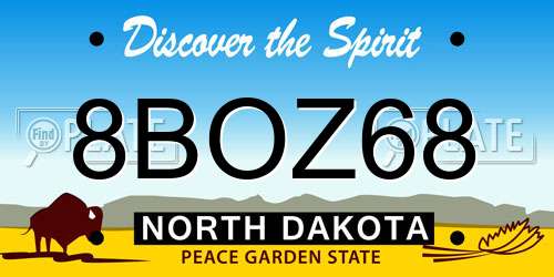8BOZ68 North Dakota License Plate