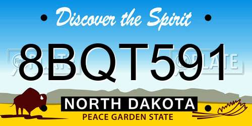 8BQT591 North Dakota License Plate