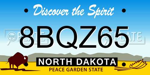 8BQZ65 North Dakota License Plate